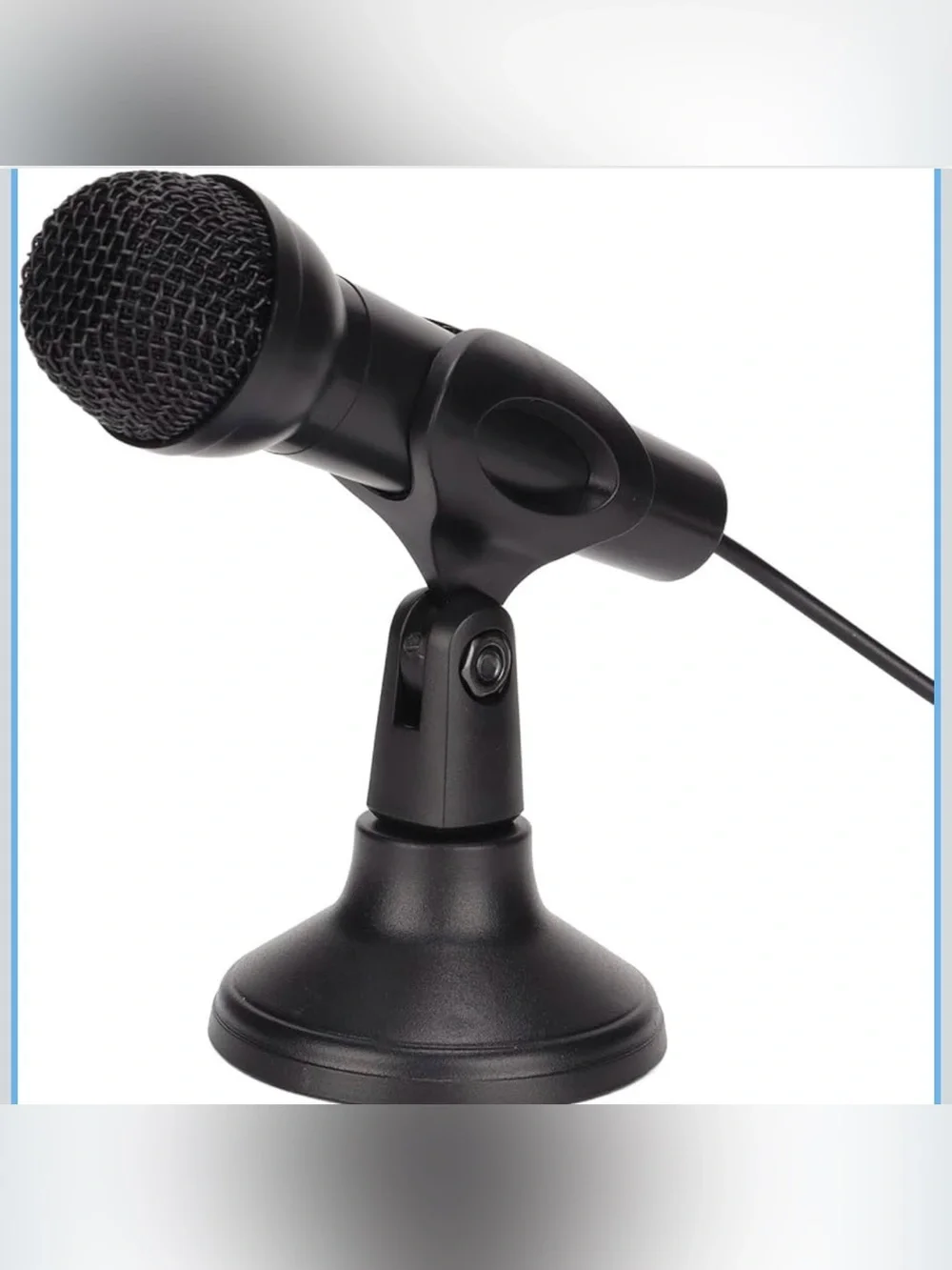 Black Desktop Wired Microphone with Adjustable Stand